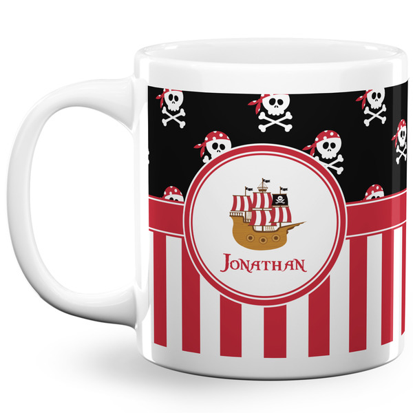 Custom Pirate & Stripes 20 Oz Coffee Mug - White (Personalized)