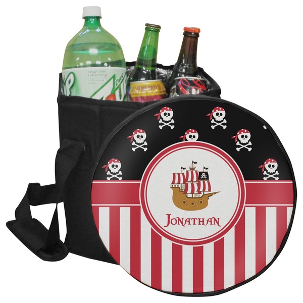 Custom Pirate & Stripes Collapsible Cooler & Seat (Personalized)