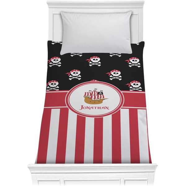 Custom Pirate & Stripes Comforter - Twin (Personalized)
