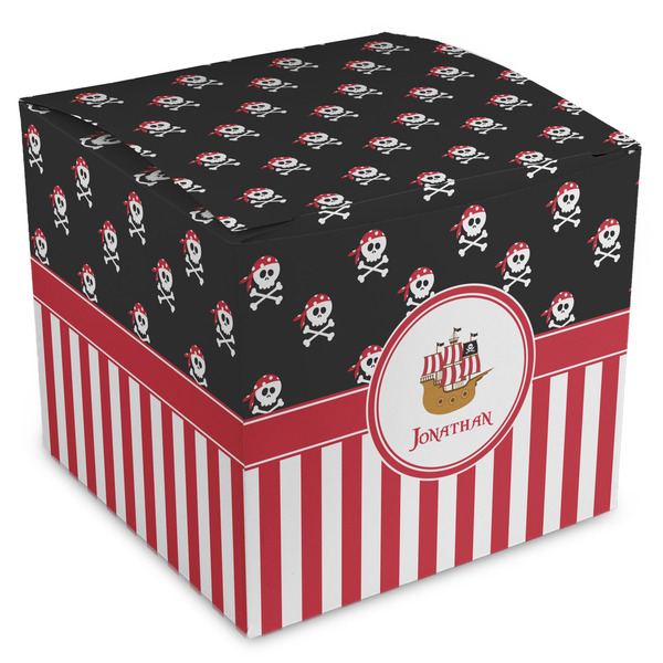 Custom Pirate & Stripes Cube Favor Gift Boxes (Personalized)