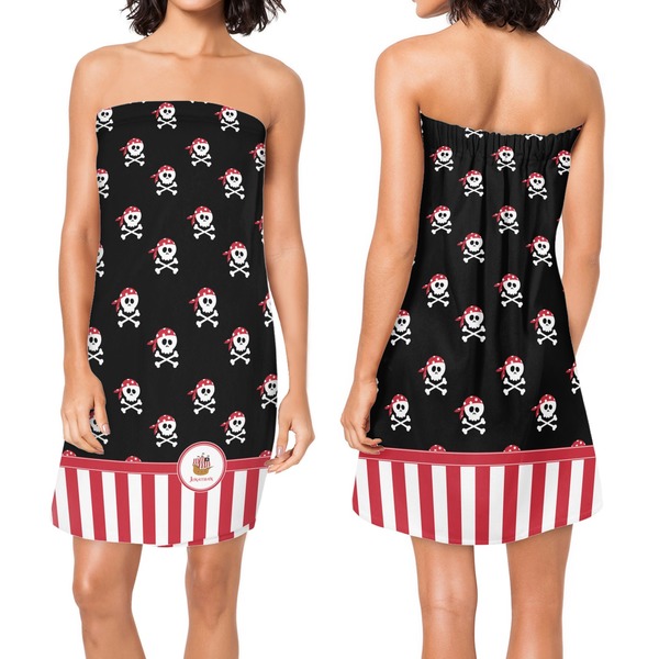 Pirate & Stripes Custom Bath Wrap - Front & Back View