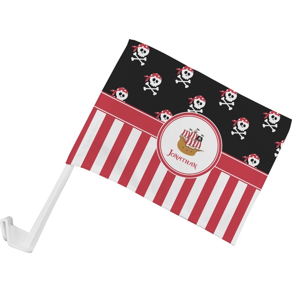 Custom Pirate & Stripes Car Flag - Small w/ Name or Text