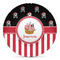 Pirate & Stripes Microwave Safe Plastic Plate - Composite Polymer (Personalized)
