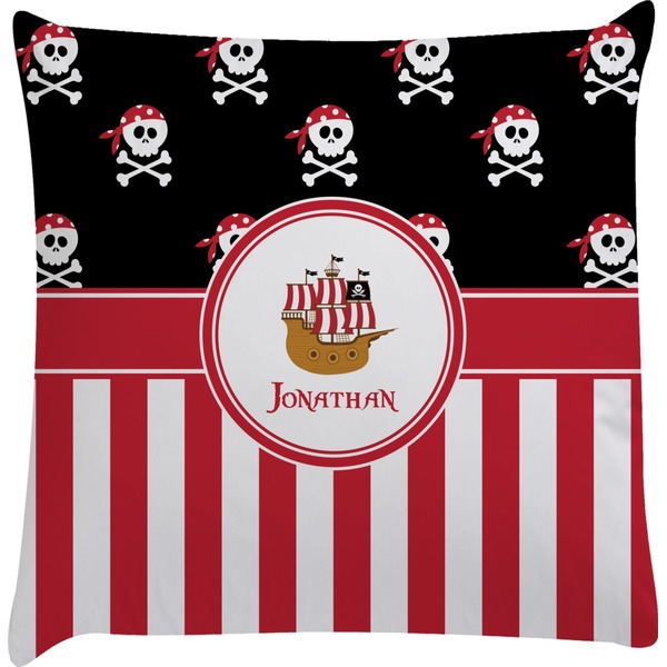 Custom Pirate & Stripes Decorative Pillow Case (Personalized)
