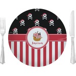 Pirate & Stripes Glass Lunch / Dinner Plate 10" (Personalized)