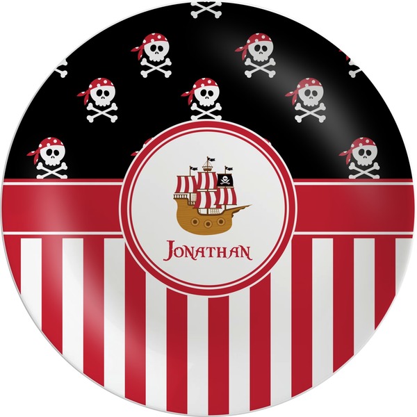 Custom Pirate & Stripes Melamine Plate (Personalized)