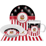 Pirate & Stripes Dinner Set - Single 4 Pc Setting w/ Name or Text