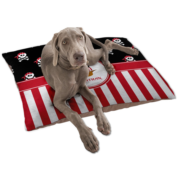Custom Pirate & Stripes Dog Bed - Large w/ Name or Text