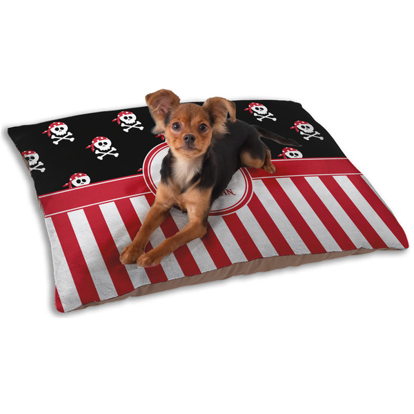 Custom Pirate & Stripes Dog Bed - Small w/ Name or Text