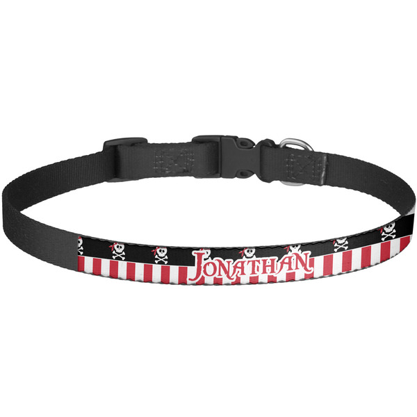 Custom Pirate & Stripes Dog Collar - Large (Personalized)