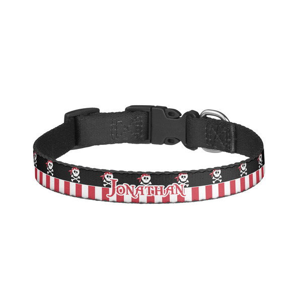 Custom Pirate & Stripes Dog Collar - Small (Personalized)