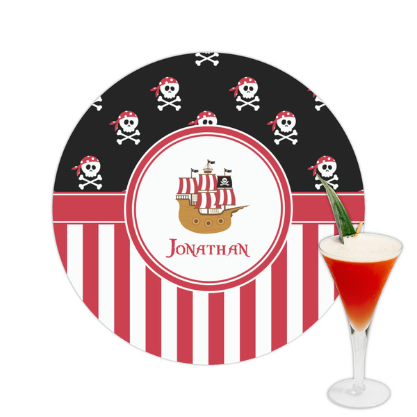 Custom Pirate & Stripes Printed Drink Topper -  2.5" (Personalized)