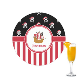 Pirate & Stripes Printed Drink Topper - 2.15" (Personalized)