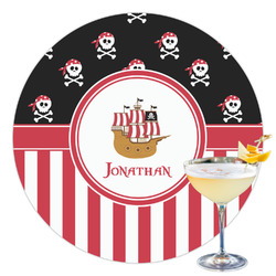 Pirate & Stripes Printed Drink Topper - 3.5" (Personalized)