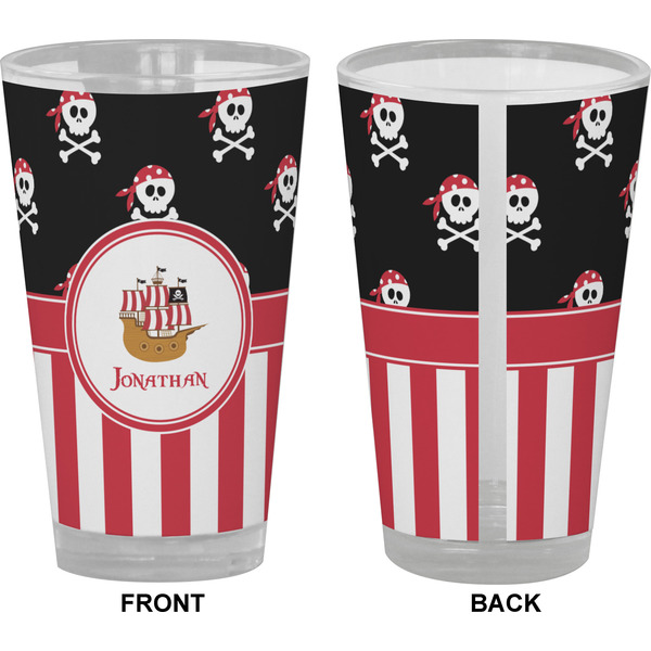 Pirate & Stripes Pint Glass - Full Color - Front & Back Views