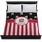 Pirate & Stripes Duvet Cover - Queen - On Bed - No Prop