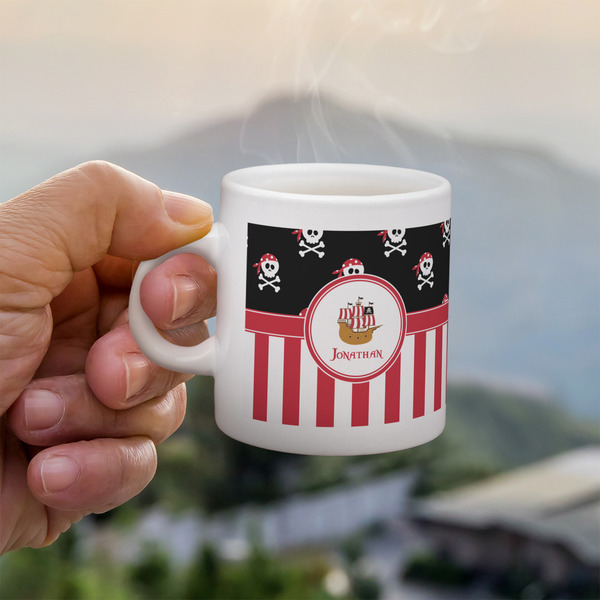 Custom Pirate & Stripes Single Shot Espresso Cup - Single (Personalized)