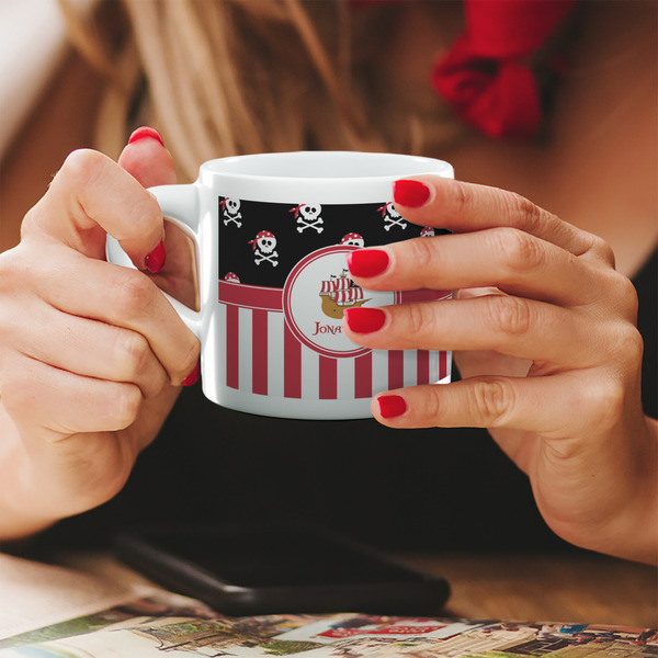 Custom Pirate & Stripes Double Shot Espresso Cup - Single (Personalized)