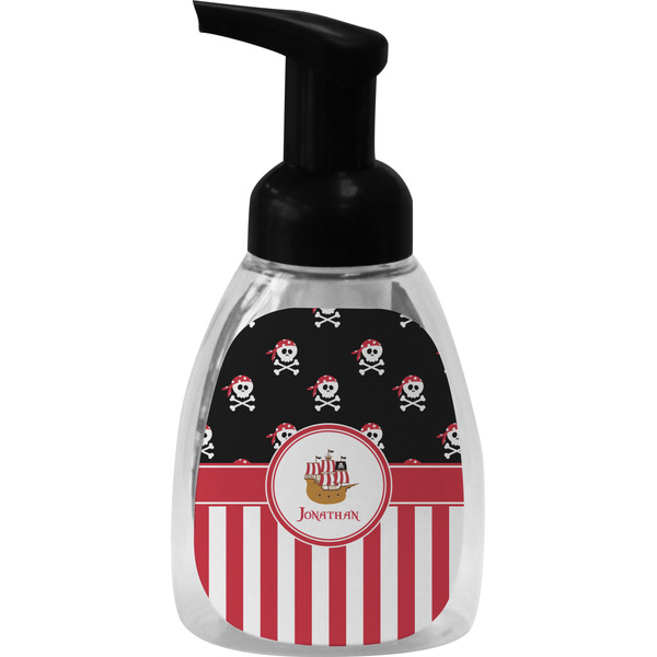 Custom Pirate & Stripes Foam Soap Bottle - Black (Personalized)