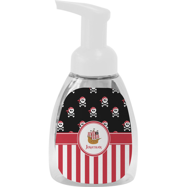 Custom Pirate & Stripes Foam Soap Bottle - White (Personalized)