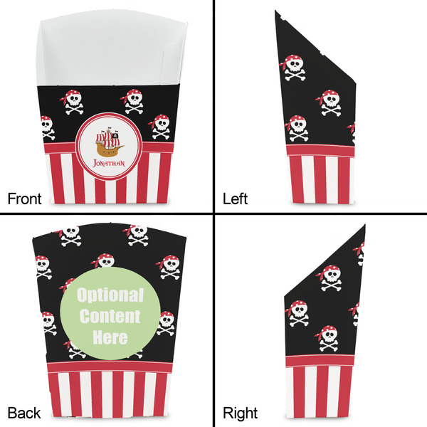 Pirate & Stripes French Fry Favor Box - Front & Back View