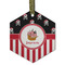 Pirate & Stripes Frosted Glass Ornament - Hexagon