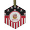 Pirate & Stripes Flat Glass Ornament - Hexagon w/ Name or Text