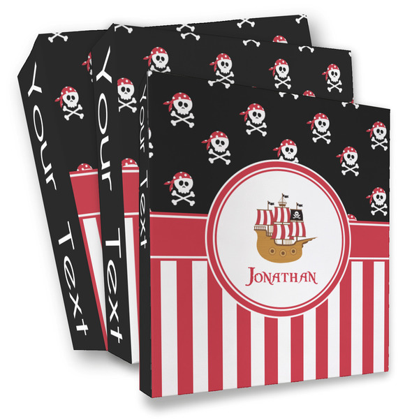Custom Pirate & Stripes 3 Ring Binder - Full Wrap (Personalized)