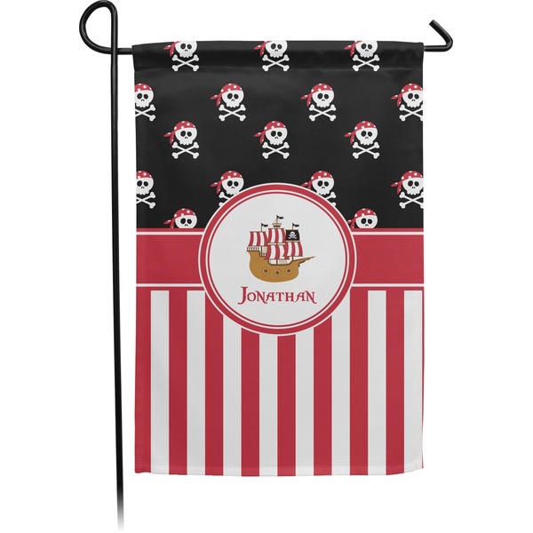 Custom Pirate & Stripes Small Garden Flag - Double Sided w/ Name or Text