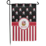 Pirate & Stripes Small Garden Flag - Single Sided w/ Name or Text