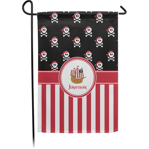 Custom Pirate & Stripes Small Garden Flag - Single Sided w/ Name or Text