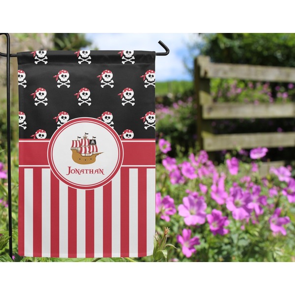 Pirate & Stripes Garden Flag - Outside In Flowers