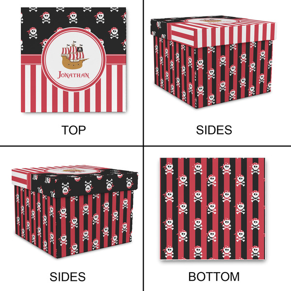 Pirate & Stripes Gift Boxes with Lid - Canvas Wrapped - Medium - Approval