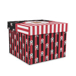Pirate & Stripes Gift Box with Lid - Canvas Wrapped - Medium (Personalized)