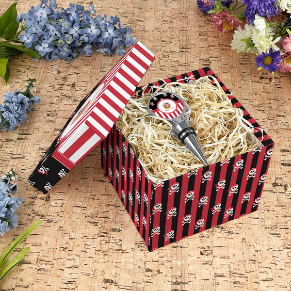 Pirate & Stripes Gift Boxes with Lid - Canvas Wrapped - Medium - In Context