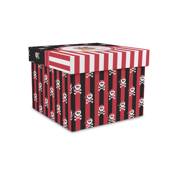 Custom Pirate & Stripes Gift Box with Lid - Canvas Wrapped - Small (Personalized)