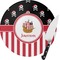 Pirate & Stripes Round Glass Cutting Board (Personalized)
