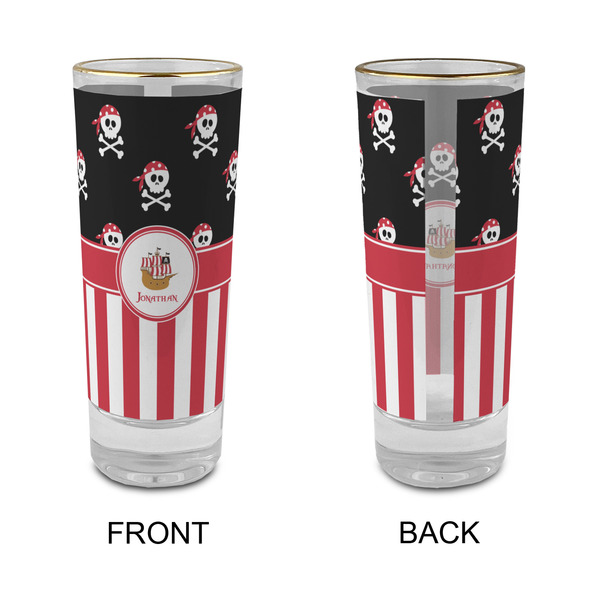 Pirate & Stripes Glass Shot Glass - 2 oz - Single - APPROVAL