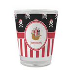 Pirate & Stripes Glass Shot Glass - 1.5 oz - Set of 4 (Personalized)