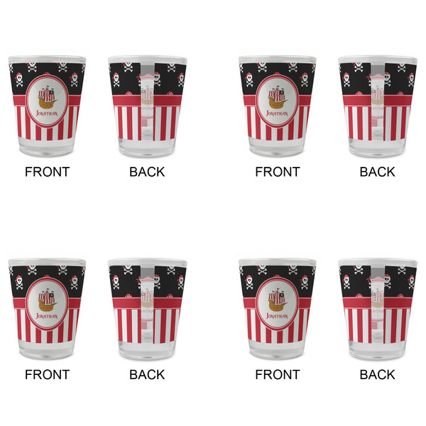 Pirate & Stripes Glass Shot Glass - Standard - Set of 4 - APPROVAL