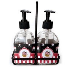 Pirate & Stripes Glass Soap & Lotion Bottle Set (Personalized)