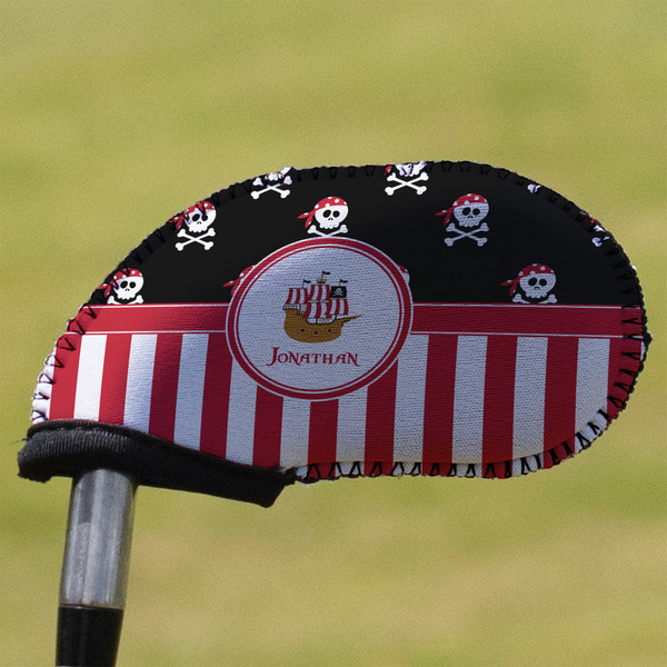 Custom Pirate & Stripes Golf Club Iron Cover (Personalized)