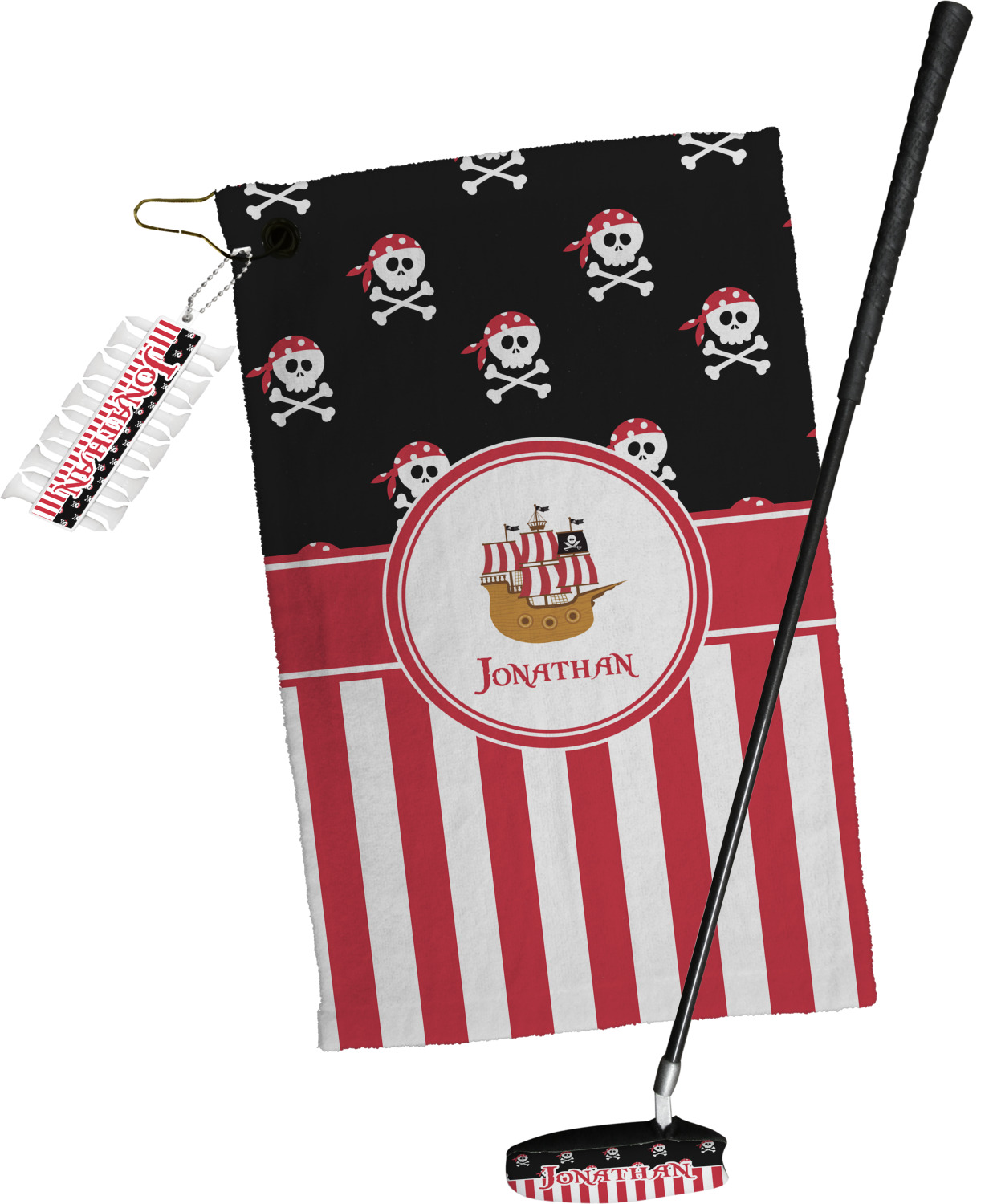 Pirate & Stripes Golf Towel Gift Set (Personalized) YouCustomizeIt
