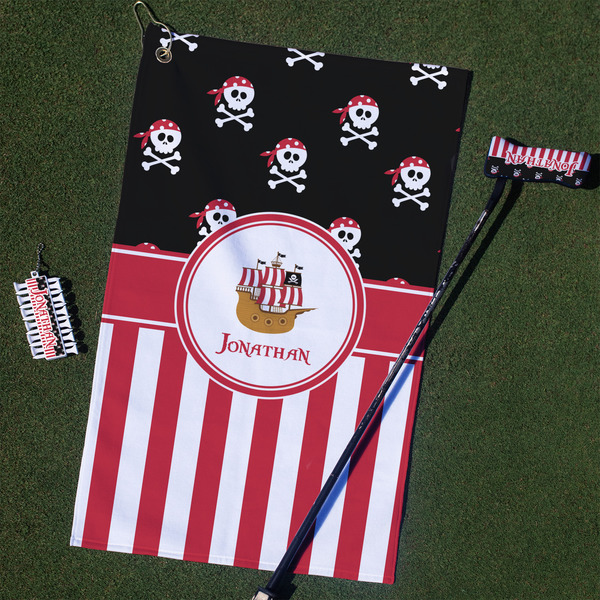 Custom Pirate & Stripes Golf Towel Gift Set (Personalized)