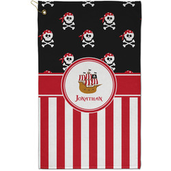 Pirate & Stripes Golf Towel - Poly-Cotton Blend - Small w/ Name or Text
