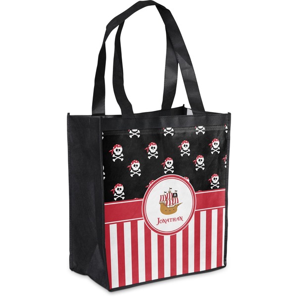 Custom Pirate & Stripes Grocery Bag (Personalized)