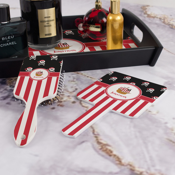Pirate & Stripes Hair Brush and Hand Mirror - Bathroom Scene