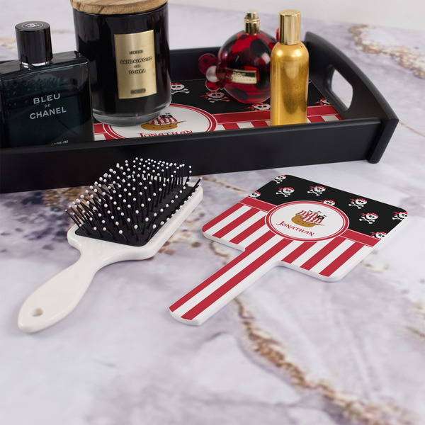 Pirate & Stripes Hand Mirror - With Hair Brush