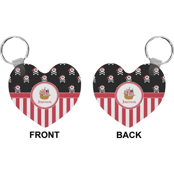 Pirate & Stripes Heart Keychain (Front + Back)