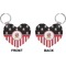 Pirate & Stripes Heart Keychain (Front + Back)